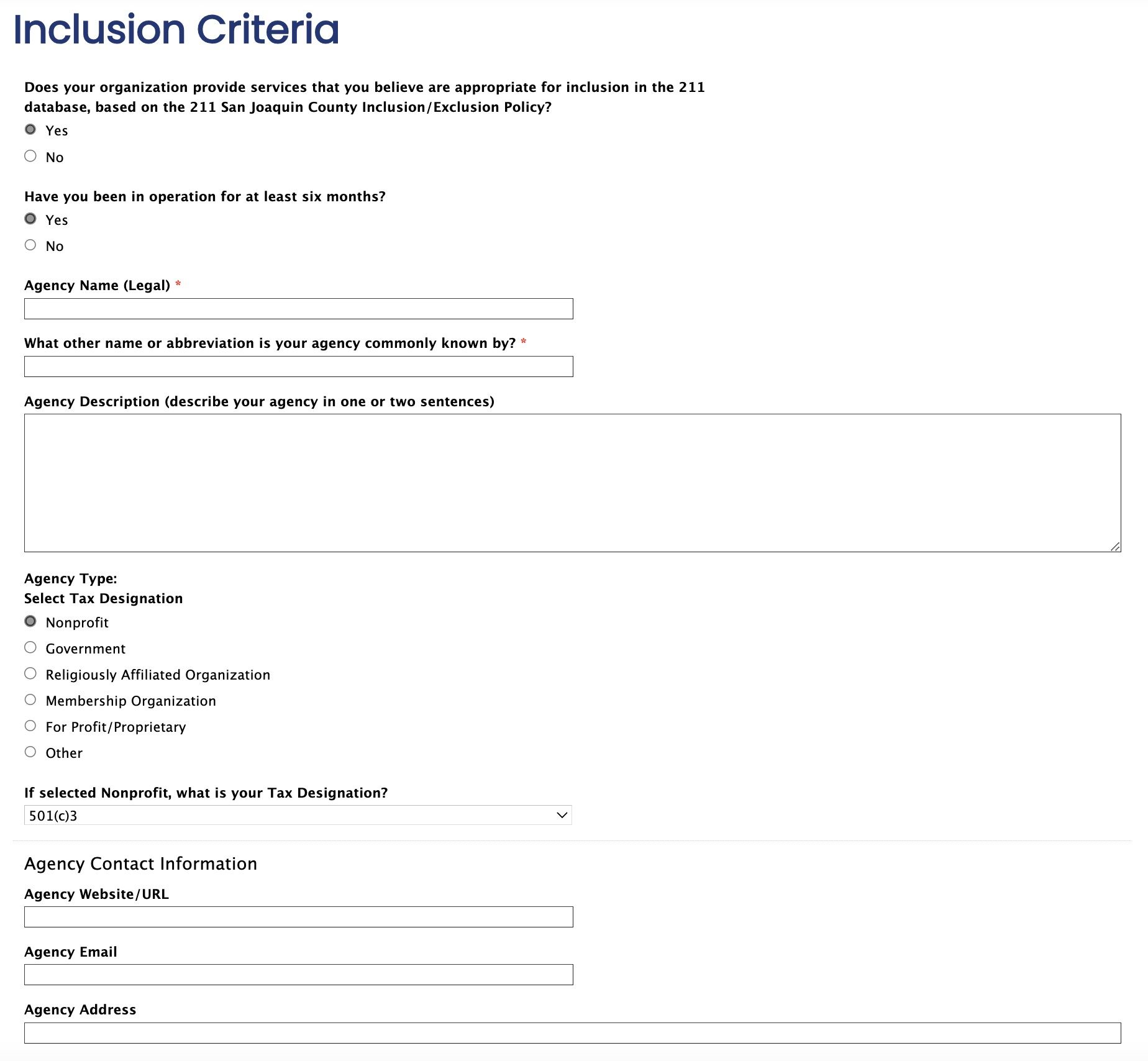 Program Application & Update Form (Online)